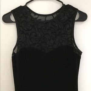 Vintage black velvet lace dress